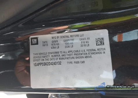 2013 Buick Verano из США, поврежденный, VIN 1G4PP5SK2D4243132